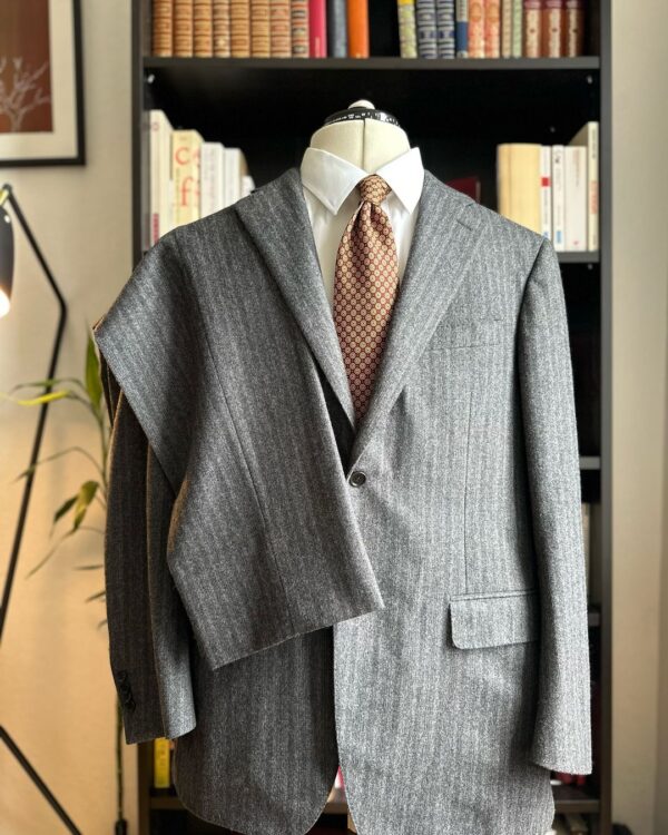 Costume en flanelle gris Canali (L)