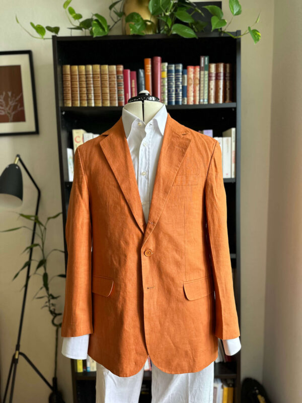 Veste 100% Lin orange(M)